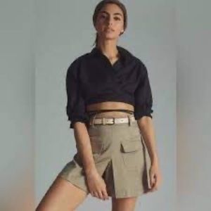 Anthropologie Porridge Utility Pleated skirt XL
